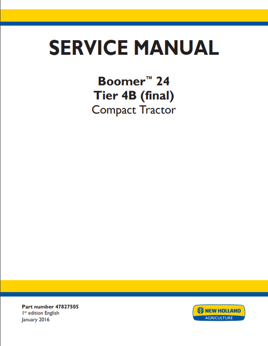 Manual de Reparación Tractor Boomer 24 New Holland