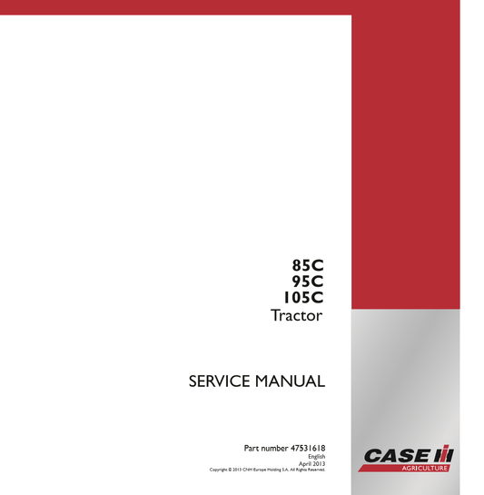 Manual de Reparación Tractor Case 85C, 95C, 105C