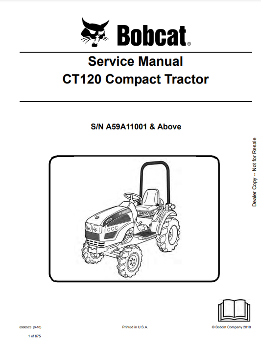 Manual de Reparación Tractor Compacto Bobcat CT120