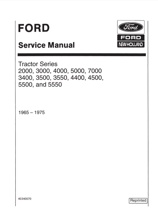Manual de Reparación Tractor New Holland 2000 - 5550 series