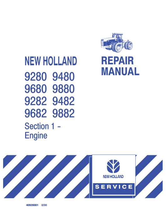 Manual de Reparación Tractor New Holland 9280, 9282, 9480, 9482, 9680, 9682, 9880, 9882