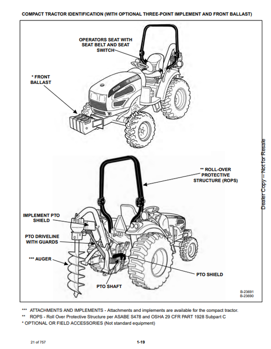 Manual de Reparación Tractores Bobcat CT225, CT230, CT235