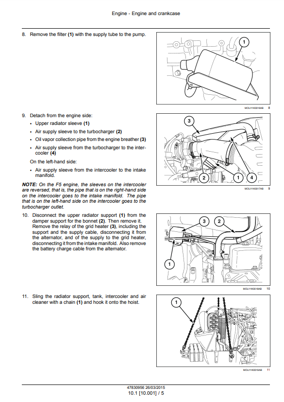 Manual de Reparación Tractor sobre Orugas New Holland TK4030V, TK4050, TK4050M, TK4060