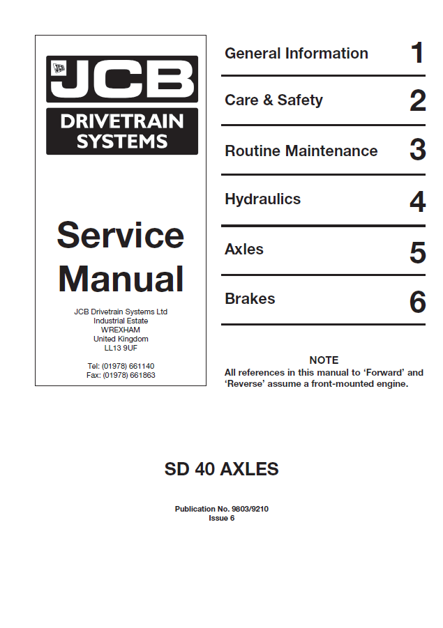 Manual de Reparación Transmisión Mecanica JCB SD40