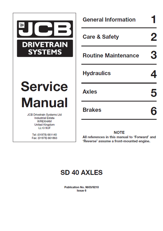 Manual de Reparación Transmisión Mecanica JCB SD40