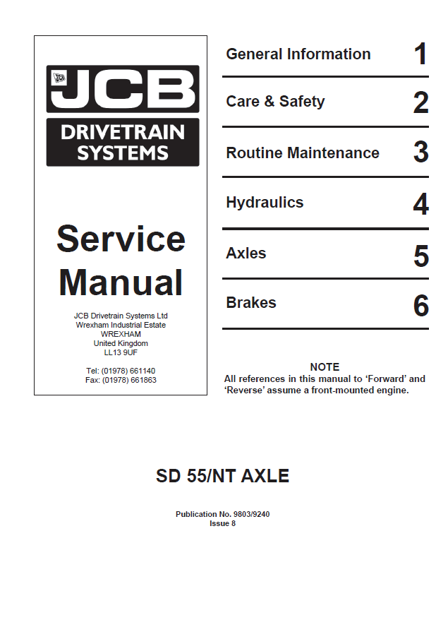 Manual de Reparación Transmisión Mecanica JCB SD55 NT