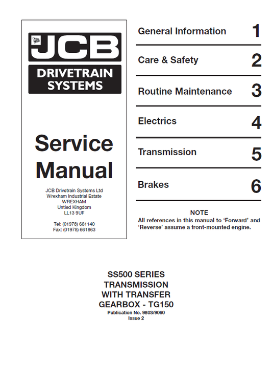 Manual de Reparación Transmisión Mecanica JCB SERIE SS500