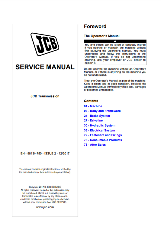 Manual de Reparación Transmisión (General) JCB