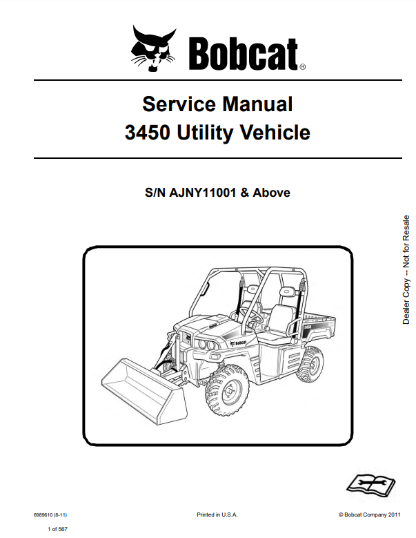 Manual de Reparación Vehiculo Utilitario Bobcat 3450