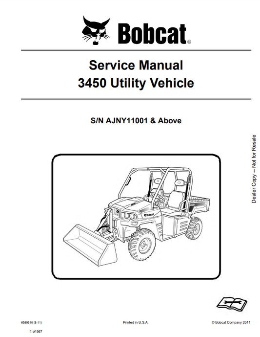 Manual de Reparación Vehiculo Utilitario Bobcat 3450