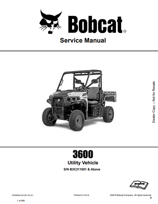 Manual de Reparación Vehiculo Utilitario Bobcat 3600