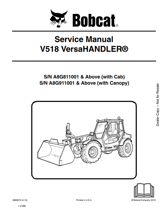Manual de Reparación VersaHandler Bobcat V518