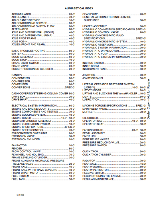 Manual de Reparación VersaHandler Bobcat V623