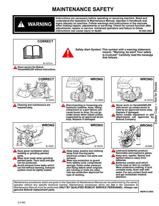 Manual de Reparación VersaHandler Bobcat V638