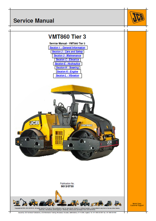 Manual de Reparación Vibrocompactador JCB VMT860 Tier 3