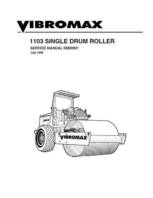 Manual de Reparación Vibrocompactador JCB Vibromax 1103