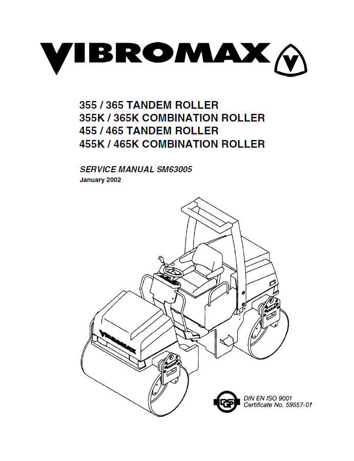 Manual de Reparación Vibrocompactador JCB Vibromax 355 365 355K 365K 455 465 455K 465K