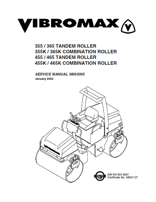 Manual de Reparación Vibrocompactador JCB Vibromax 355 365 355K 365K 455 465 455K 465K
