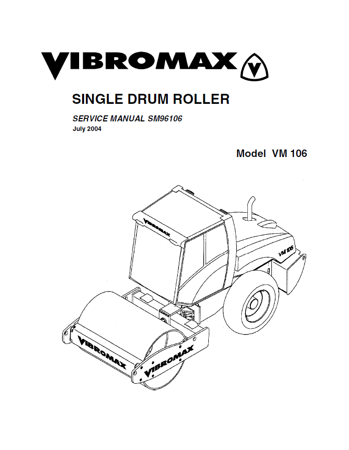 Manual de Reparación Vibrocompactador JCB Vibromax VM106