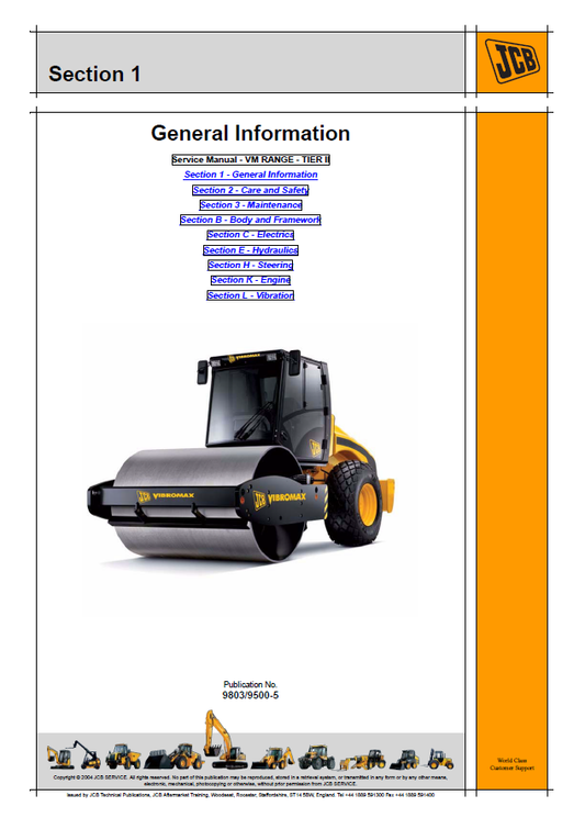 Manual de Reparación Vibrocompactador JCB Vibromax VM RANGE TIER II