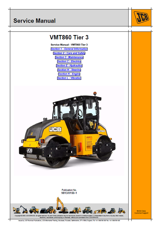 Manual de Reparación Vibrocompactador JCB Vibromax VMT860 Tier 3