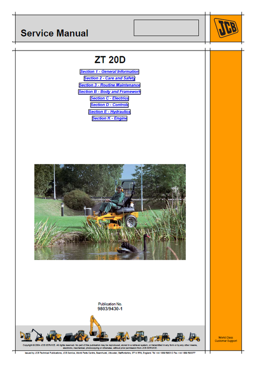 Manual de Reparación Cortacésped JCB ZT20