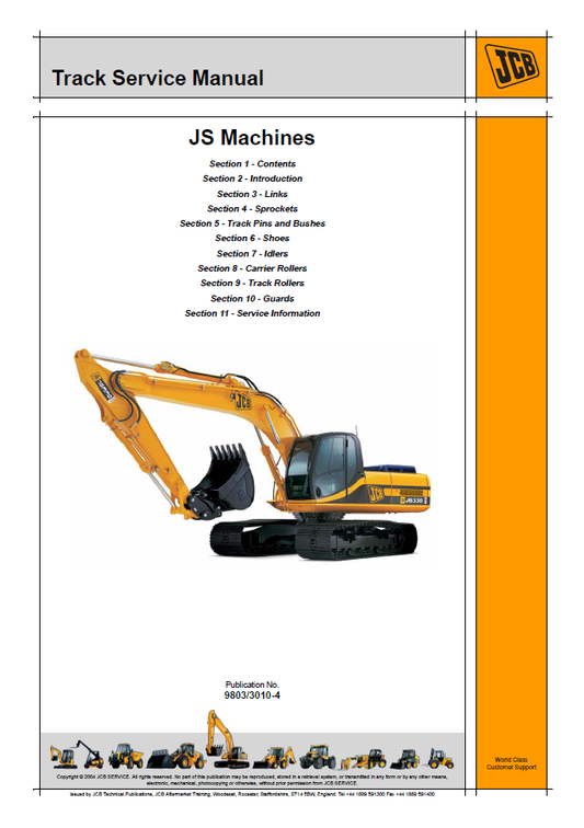 Manual de Reparación y Seguimiento de Máquinas JCB JS (Excavadoras)