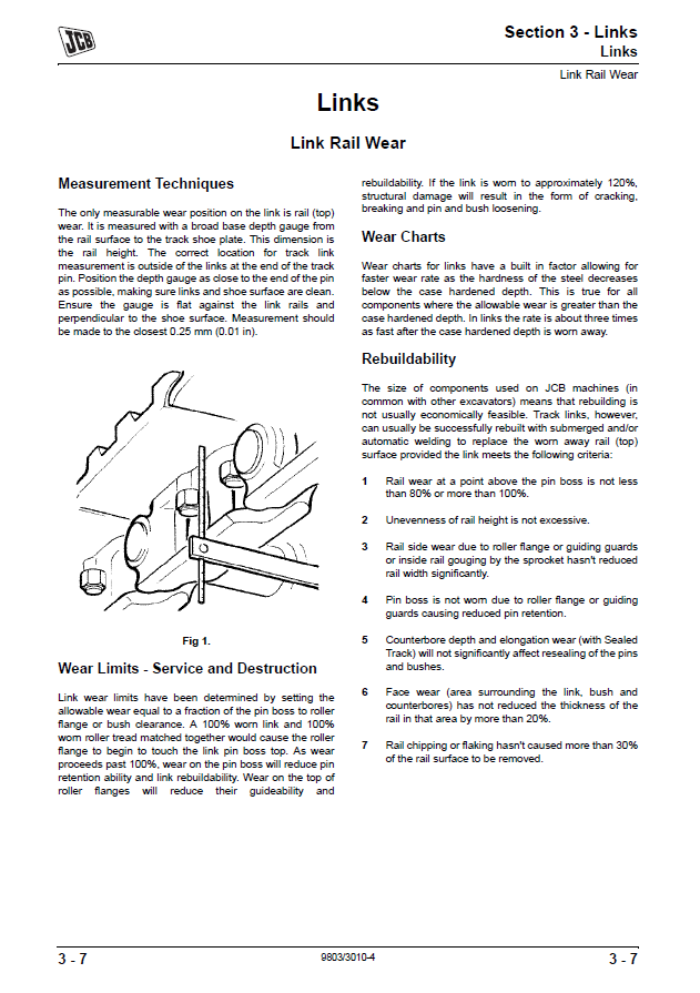Manual de Reparación y Seguimiento de Máquinas JCB JS (Excavadoras)
