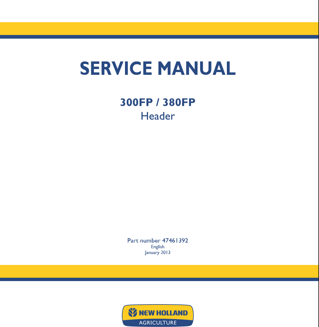 Manual de Servicio Header New Holland 300FP, 380FP