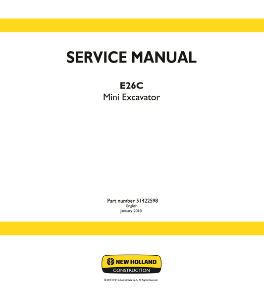 Manual de Servicio Mini Excavadora New Holland E26C
