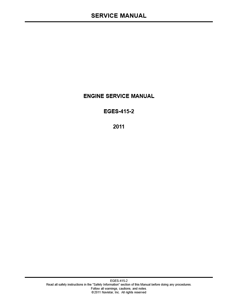 Manual de Servicio Motor International MaxxForce EGES-415 - 435