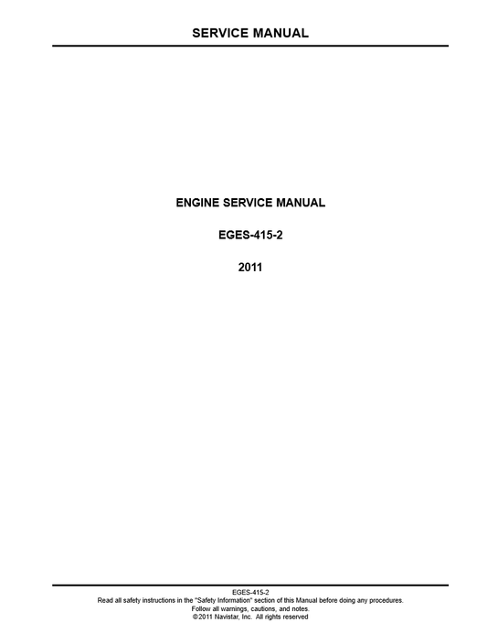 Manual de Servicio Motor International MaxxForce EGES-415 - 435