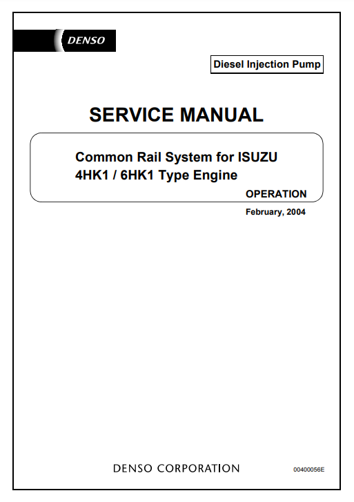 Manual de Servicio Sistema Commn Rail Motor Isuzu 4HK1 6HK1