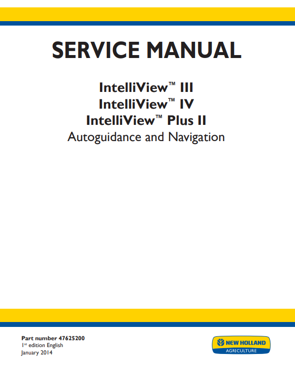 Manual de Servicio de Navegación y Guiado Automático IntelliView III, IntelliView IV, IntelliView Plus II de New Holland