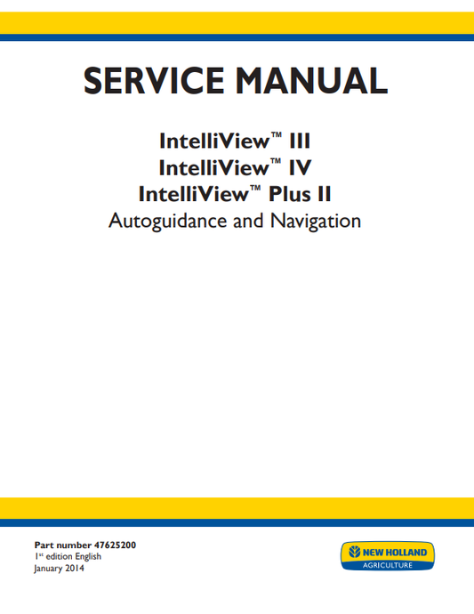 Manual de Servicio de Navegación y Guiado Automático IntelliView III, IntelliView IV, IntelliView Plus II de New Holland