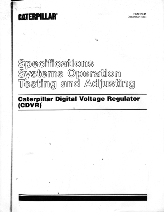 Manual de Servicio del Regulador de Voltaje Digital Caterpillar