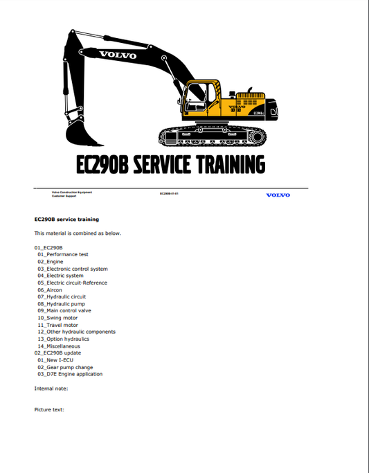Manual de Servicios-Capacitación Excavadorta Volvo EC290B