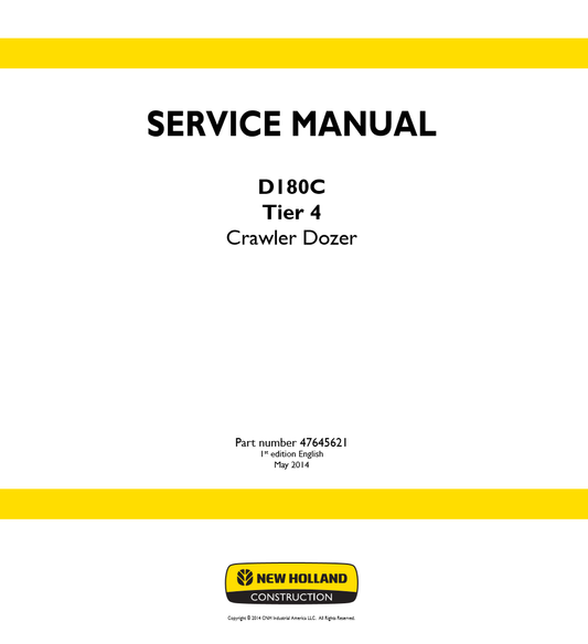 Manual de Servicios Bulldozer New Holland D180C Tier 4