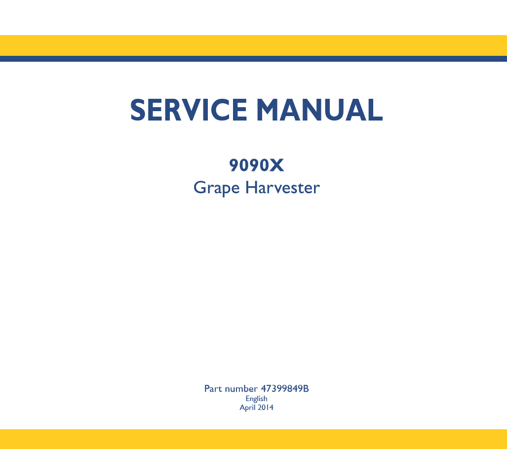 Manual de Servicios Cosechadora de Uvas New Holland 9090X