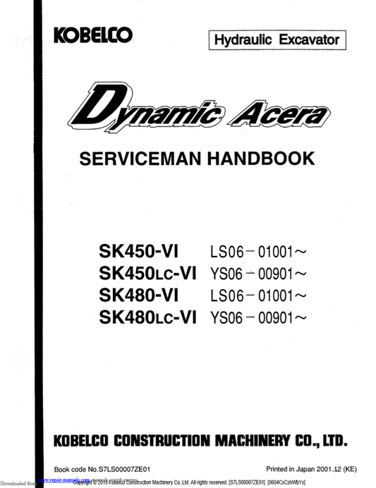 Manual de Servicios Excavadora Kobelco Dynamic Acera SK450-VI