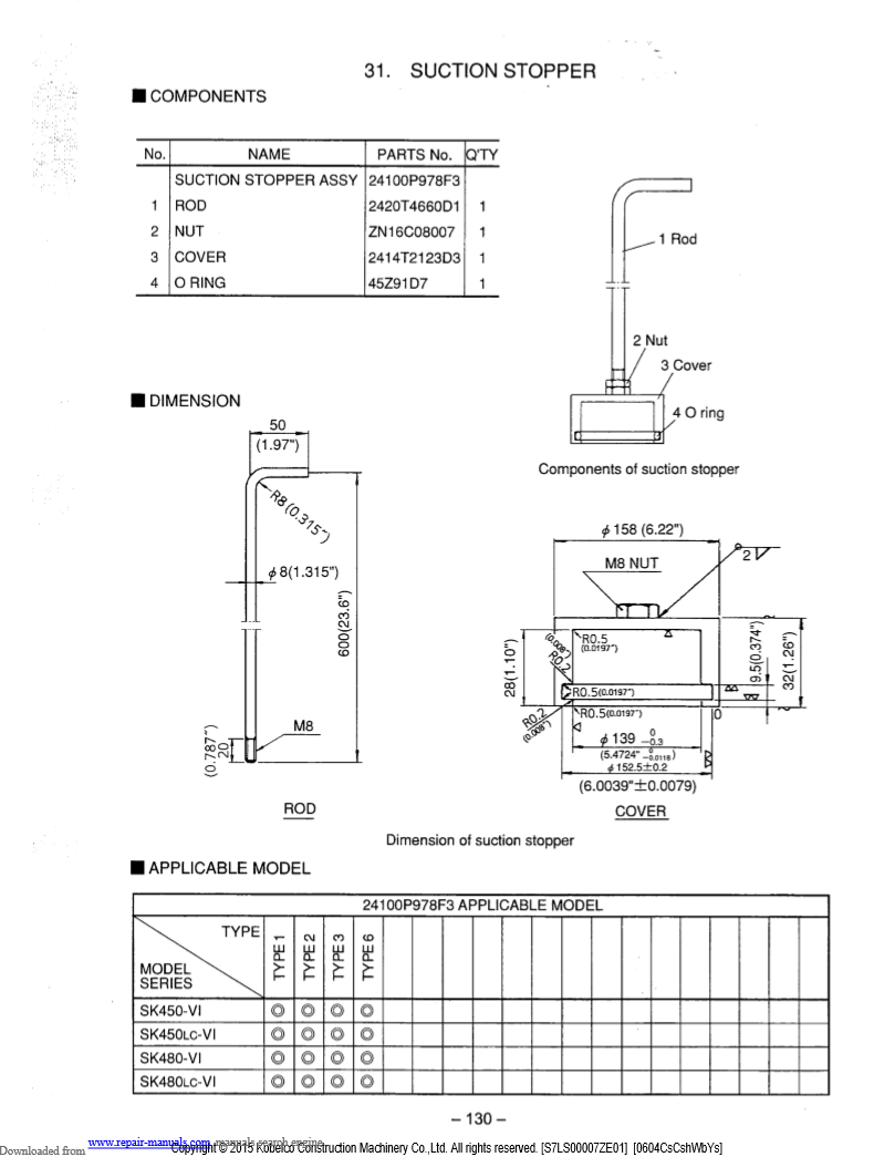 Manual de Servicios Excavadora Kobelco Dynamic Acera SK450-VI