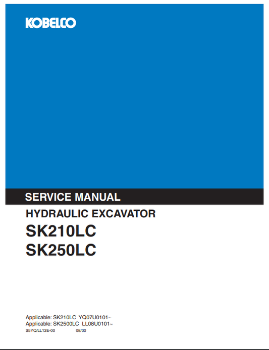 Manual de Servicios Excavadora Kobelco SK210LC, SK250LC