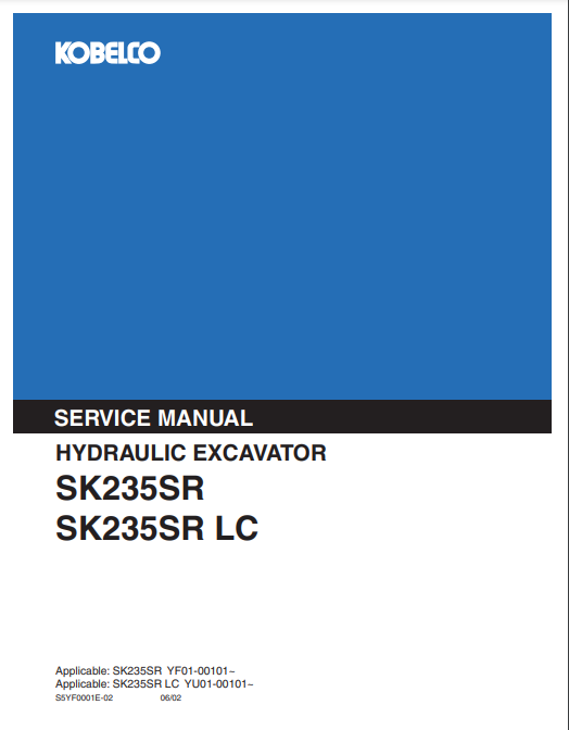 Manual de Servicios Excavadora Kobelco SK235SR, SK235SRLC