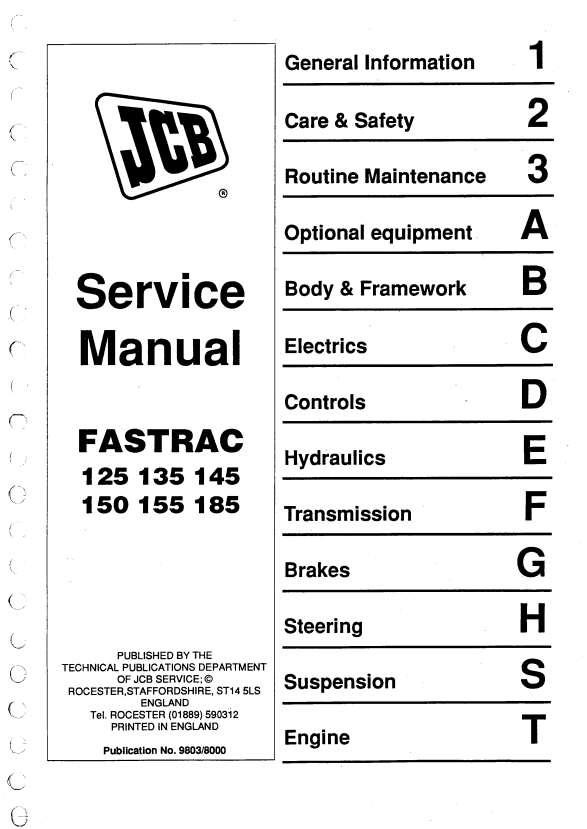 Manual de Servicios Fastrac JCB 125, 135, 145, 150, 155, 185