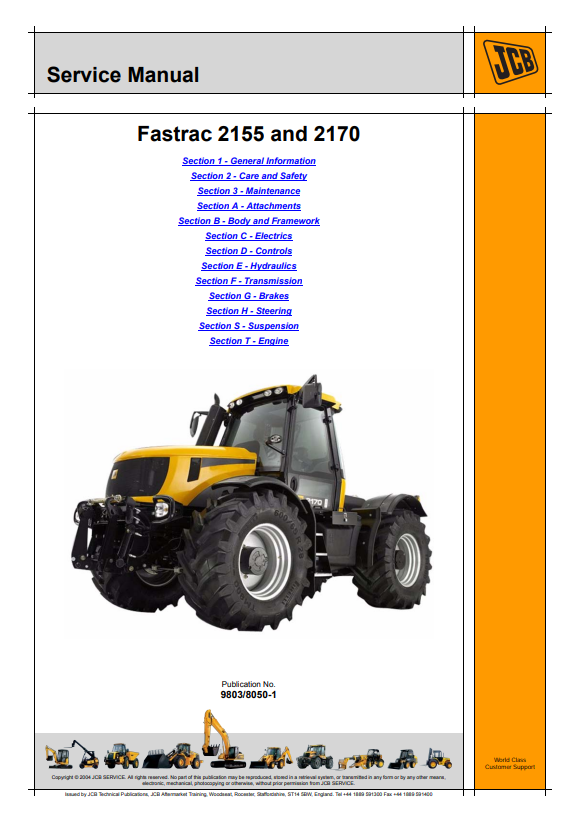 Manual de Servicios Fastrac JCB  2155 y  2170