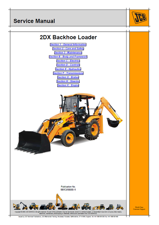 Manual de Servicios Información General Retroexcavadora JCB 2DX