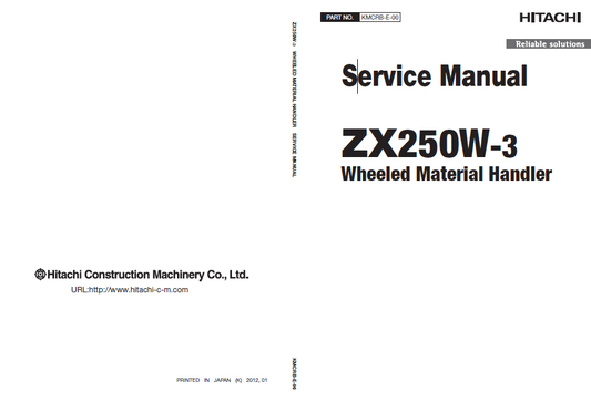 Manual de Servicios Manipulador de Materiaes con Ruedas Hitachi ZX250W-3