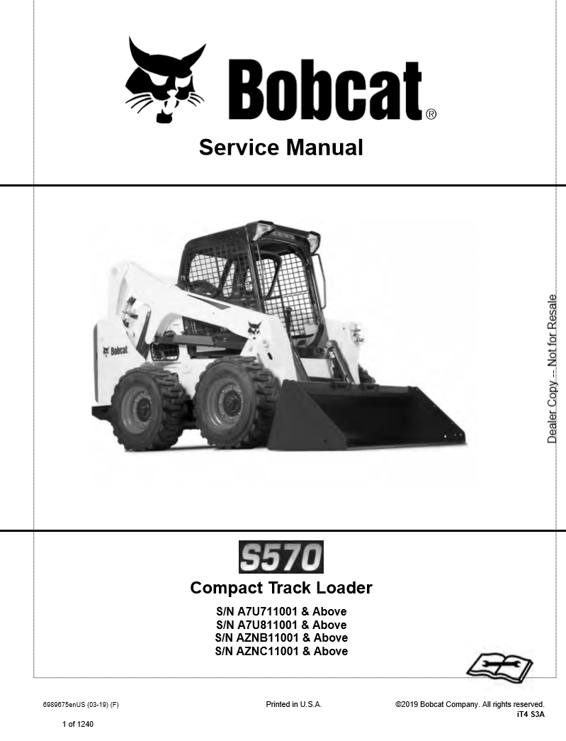 Manual de Servicios MiniCargador Bobcat S570 – manualesdemaquinaria