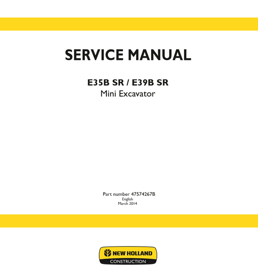 Manual de Servicios Mini Excavadora New Holland E35B SR, E39B SR