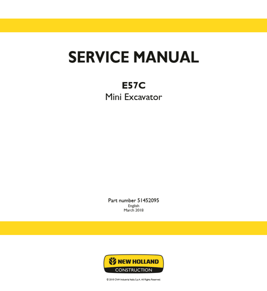 Manual de Servicios Mini Excavadora New Holland E57C